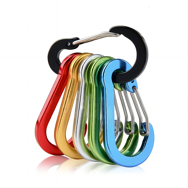 Aluminum Alloy Wire Gate Carabiner D-Ring Size 5 Outdoor Gourd Shape Lightweight Multi-Color Backpack Water Bottle Hook Clip Max