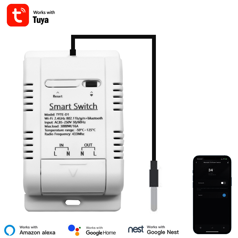 Scimagic Tuya Wifi Smart Temperature Humidity Switch Monitoring Electricity Statistics Relay Timing Intelligent Sensor