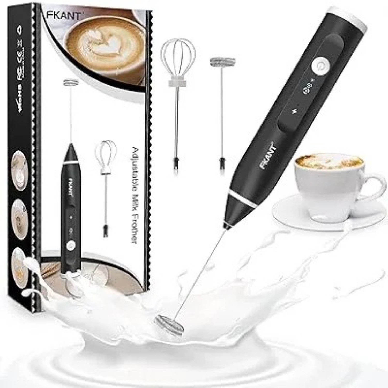 Milk Frother Handheld for Coffee, Electric Hand Foamer Blender for Drink Mixer l Coffee Beater l Coffee Beater Electric l Coffee Beater Rechargable| Sold By Kalika Deals