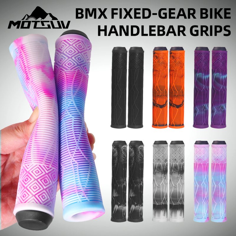 MOTSUV Universal Extended Bike Grips Striped Mixed Color Rubber Anti Slip Cycling Parts Road Bicycle Handlebar Grip Parts