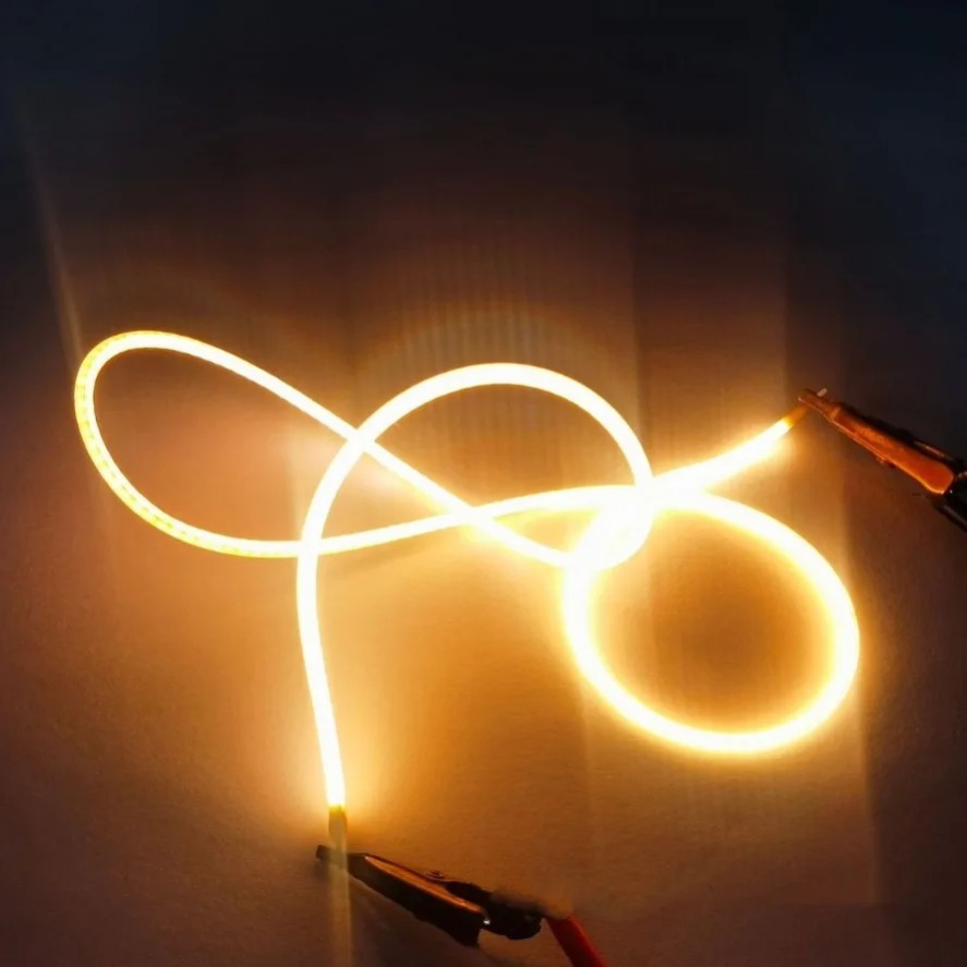 LED Flexible Ultra Slim Filament Spiral Bulb 12V 600mm 2200K Filament Retro Edison Bulb Lamp Parts Diode Light Strip Decoration