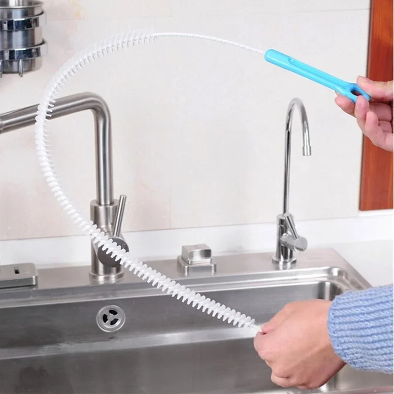 New Pipe Cleaning Brush Sewer Sink Flexible Unblocker Drain Cleaning Cleaner Clog Hole Remover Household Tools Home Supplies