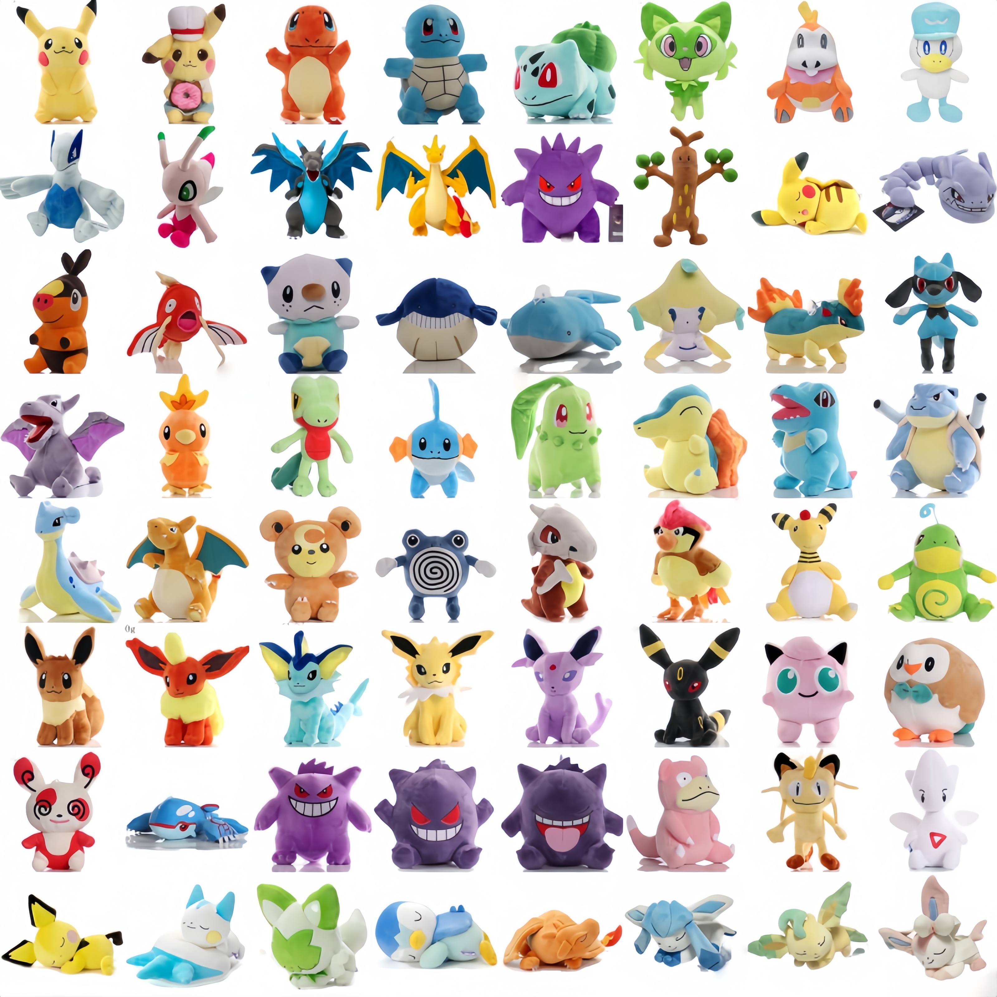 Cartoon Anime Figure Pokemon Plush Pikachu Squirtle Charmander Bulbasaur Peluche Charizard Gengar Mewtwo Steelix Stuffed Doll