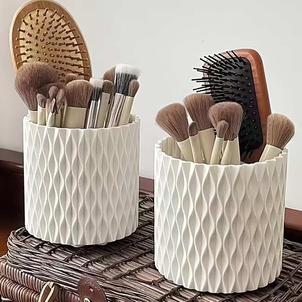 360 Rotation Large Capacity Makeup Brush Bucket Cosmetic Brushes Lipstick Storage and Organization Box Portable Brush Storage