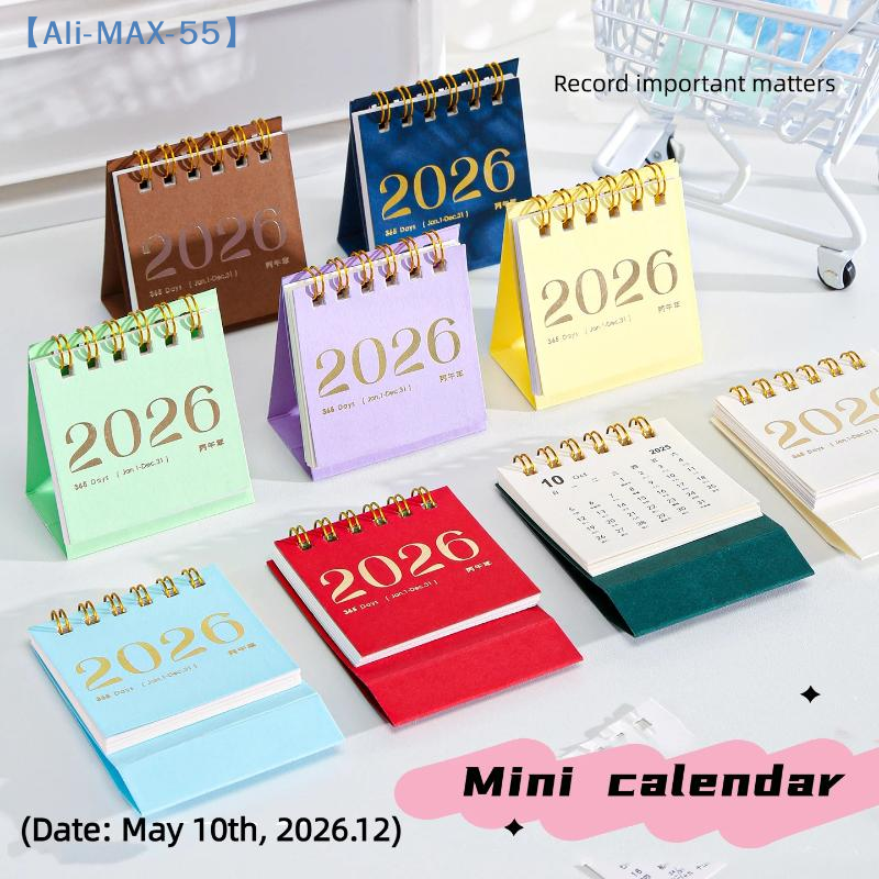 【MAX-55】2026 Mini Small Desk Calendar Desktop Ornament Calendar Book Creative Simple Planner Desktop Office Stationery