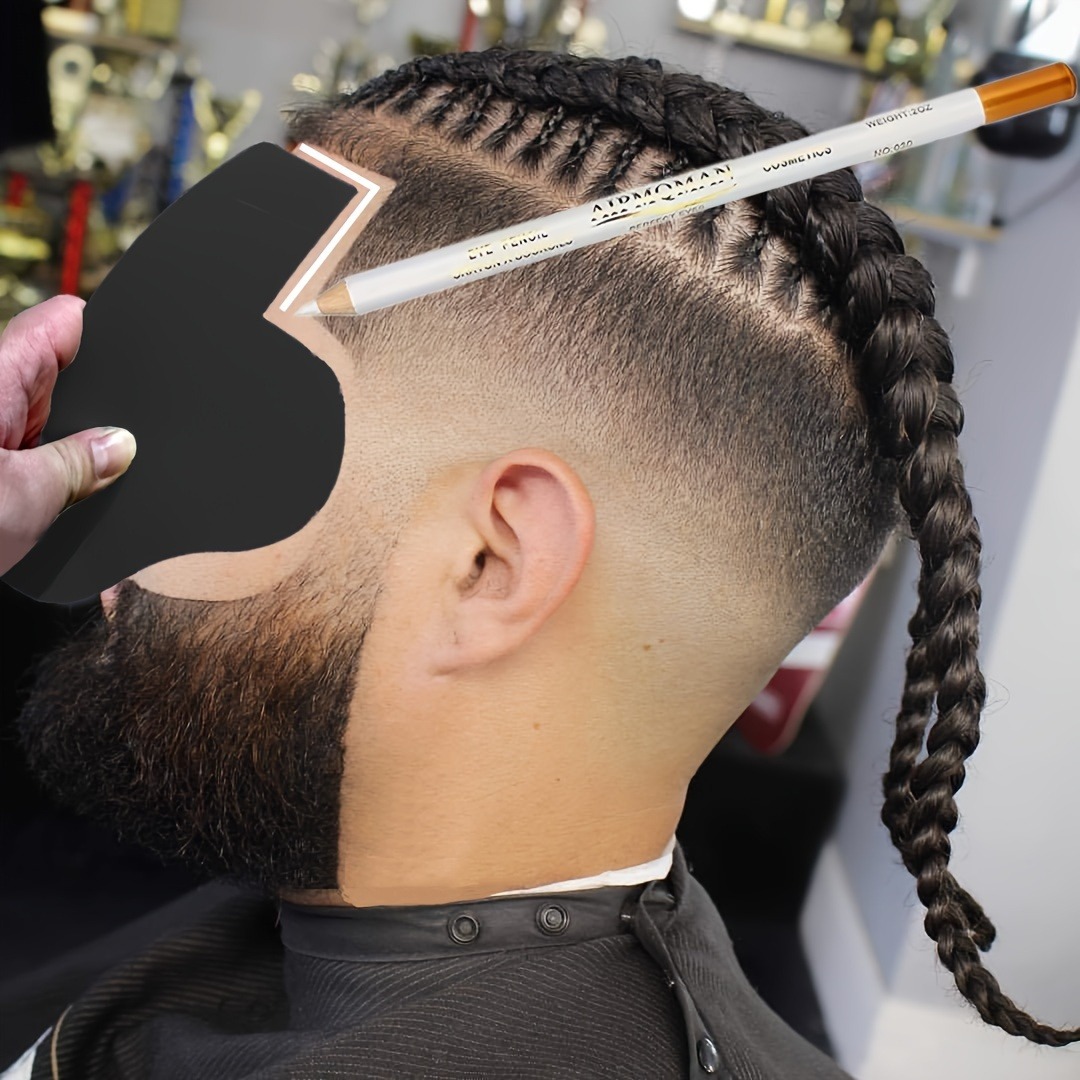 Men's Beard Shaping & Styling Kit: Hairline Template & Outlining Pen - Fragrance-Free,Reusable，Ideal for Beards & Mustaches