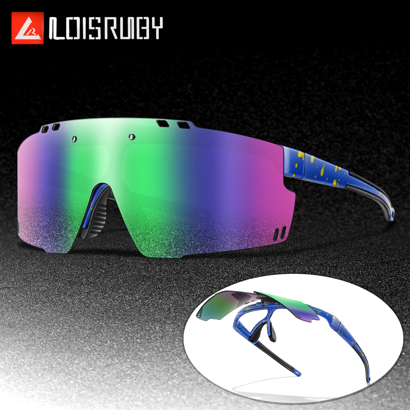 Unisex Windproof UV400 Flip-On Sunglasses Cycling Eyewear Outdoor Sports Running Riding MTB Bicycle Goggles Party Glasses