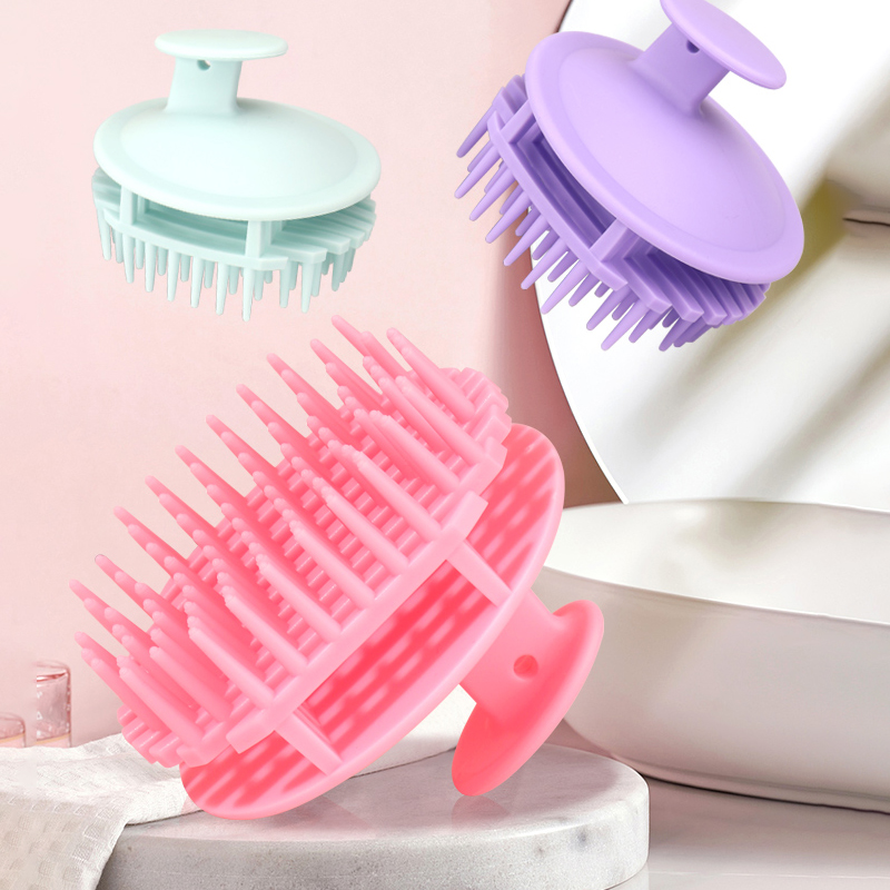 1pc Scalp Massage Shampoo Brushes, Soft Silicone Bristles, Exfoliating Ventilated Hair Brush for Hair Accessories