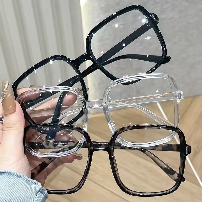1Pc/3Pcs Classic Fashion Large Frame Square Glasses Transparent Lens Casual Fashion Decorative Glasses Suitable for Office, Read