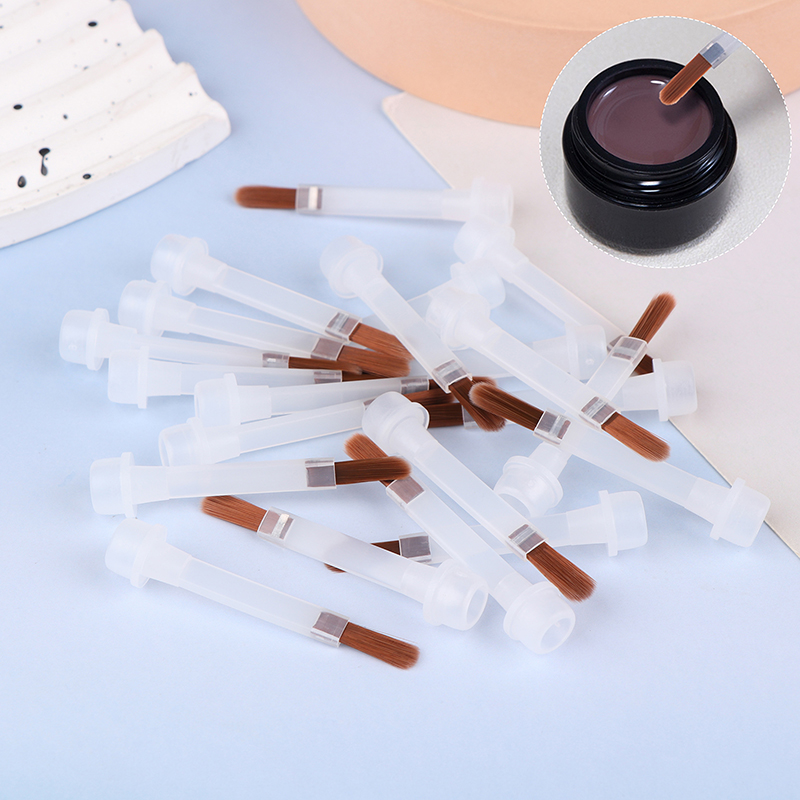 5/10/20Pcs Disposable Nail Polish Brush Brown Hair For 15ml Bottle Replacement Manicure Nail Art Applicator Salon DIY Tool