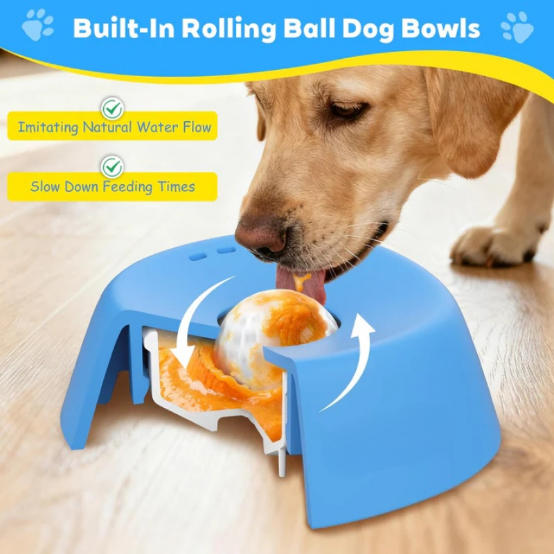 1PC Pet Slow-Feeding Ball Lick Bowl - A non-slip, interactive feeder designed specifically for cats and dogs to relieve anxiety.