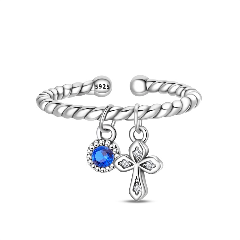 2026 New Original 925 Sterling Silver Vintage Cross Ring For Women Fit Wedding Party Jewelry Gifts
