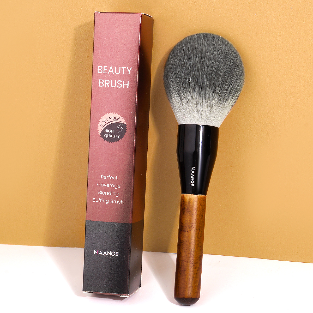 MAANGE Professional Powder Brush Large Dense Single Soft Face Even Application of Setting Powder Mineral Powder Premium