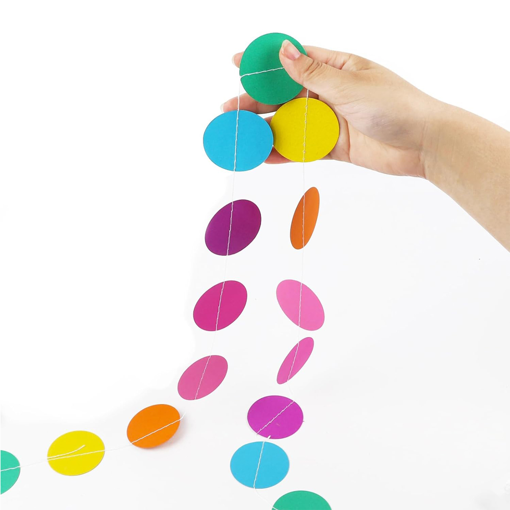 Colorful Round Birthday Banner Banners Wedding Banner for Party Home Wall Hanging Decoration Baby Shower Favors