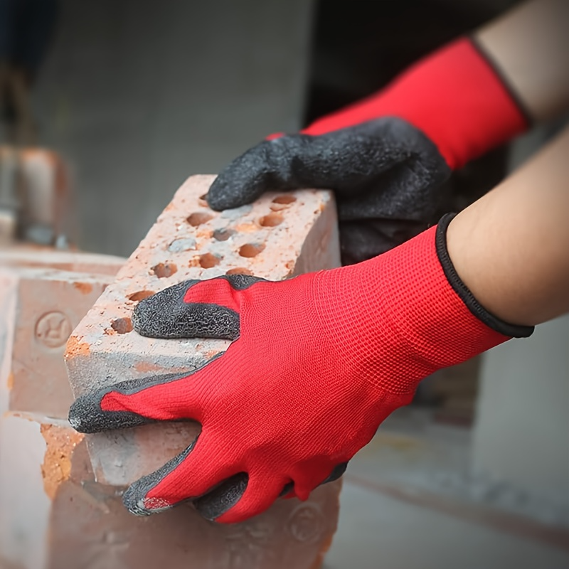 2 Pairs Heavy-Duty Latex Work Gloves,with Superior Grip Coating for Gardening and Work Protection,Tear-resistant Work Gloves