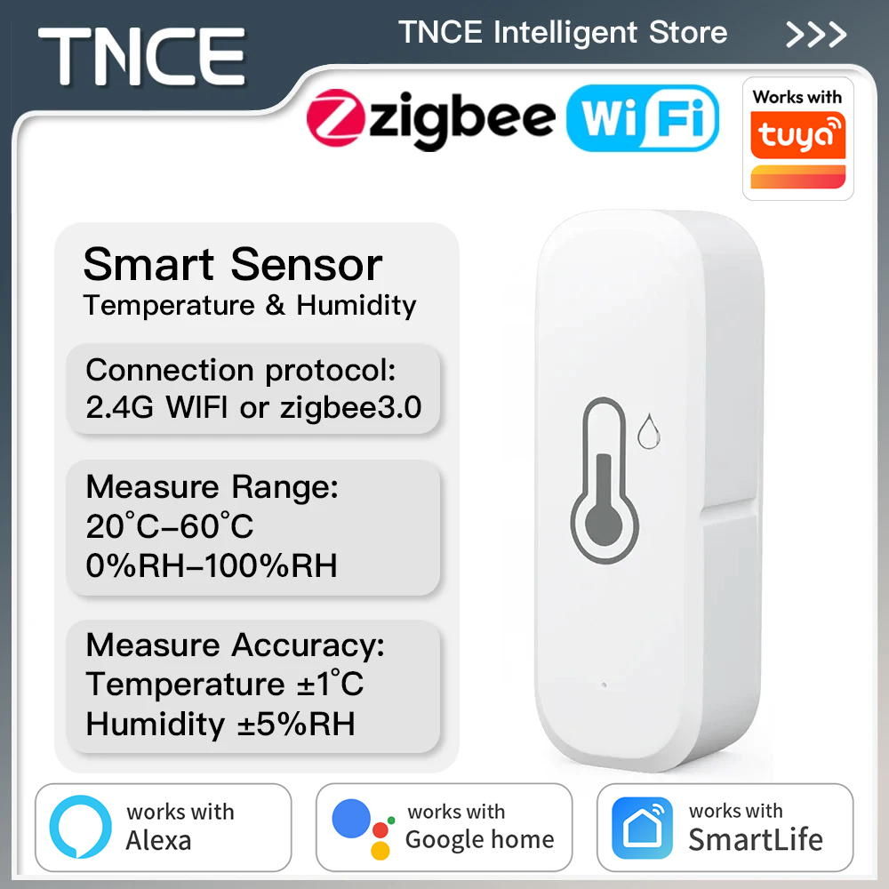 IP65 Zigbee or WiFi Temperature Humidity Sensor Waterproof Outdoor Hygrometer Thermometer Work With Tuya Alexa