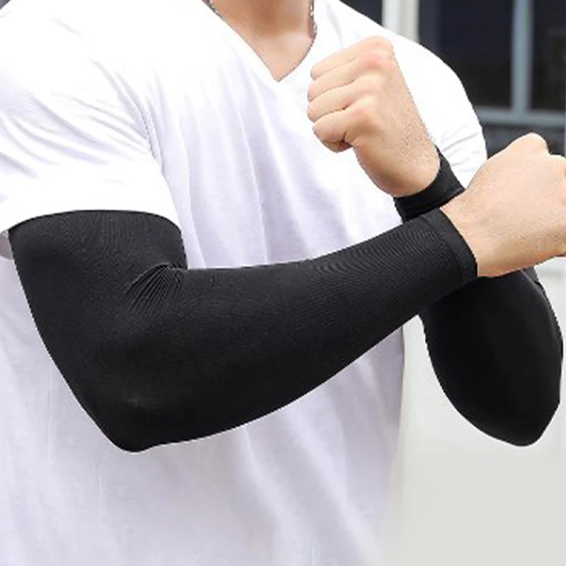1 Pair Sports Arm Sleeves Compression UV Protection for Basketball Cycling Running Volleyball Sunscreen Arm Warmers