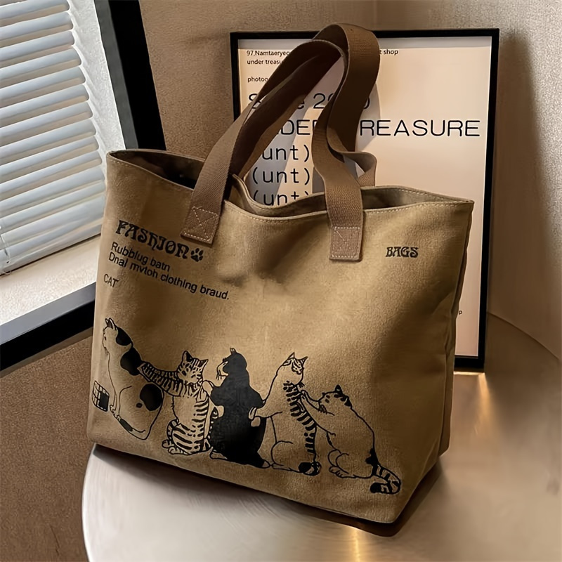 Large-capacity Canvas Bag for Women, 2024 New Single-shoulder Handbag, Mommy Bag, Japanese-style Student Tote Bag for Class