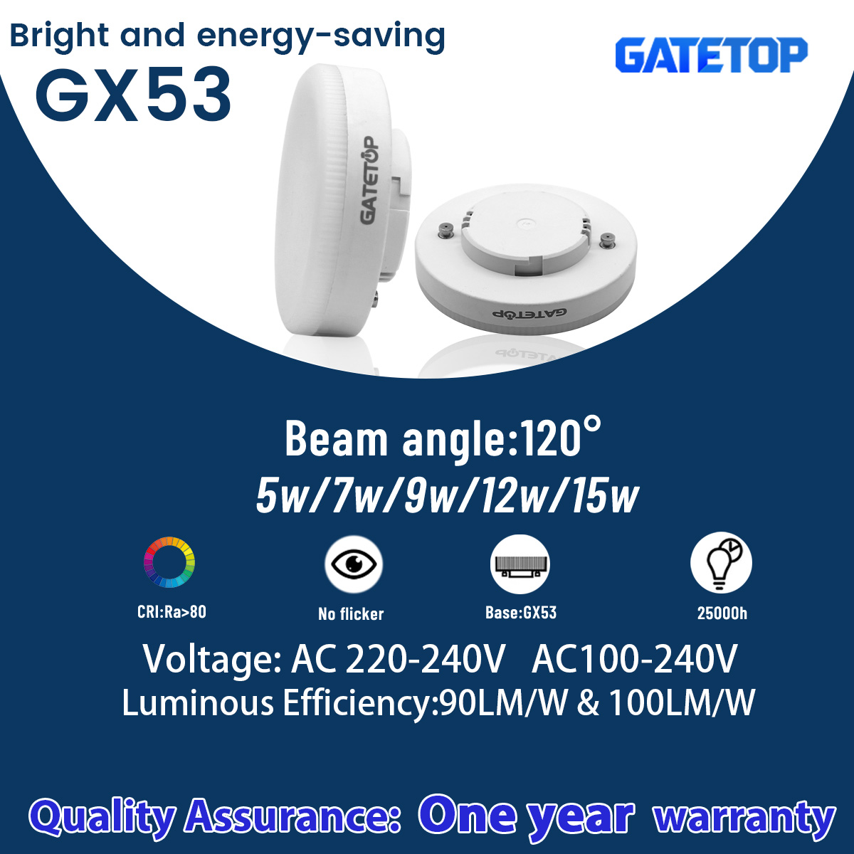 10PCS LED Spotlight GX53 Wide Voltage 220V 100V 5W 7W 9W 12W 15W Warm White Cold Light Natural Light 3000K 4000K 6000K