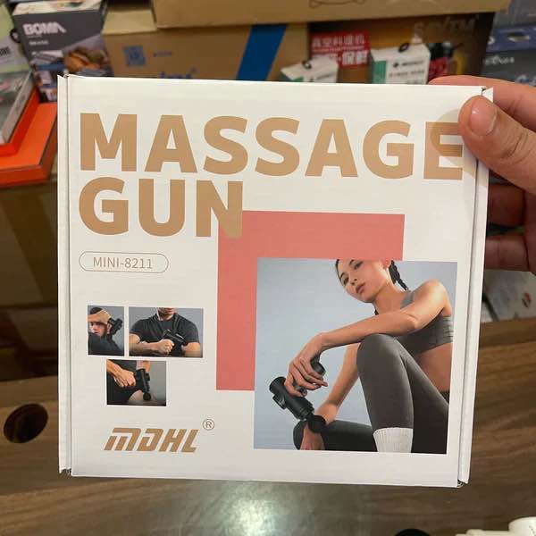 Massage Gun w/ 5 Attachments, 6 Speed Settings, Whisper Quiet Operation, Ergonomic Rubber Grip Handle, Full Body Recovery