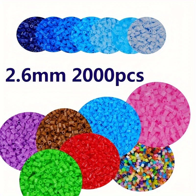 2000pcs 2.6mm Fuse Mini Melting Beads Kit 3D Pixel Puzzle Craft Beads for Handmade DIY Decors High Quality Creative Art Jewelry