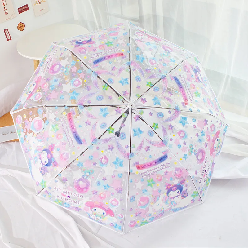 Sanrio Characters My Melody 💗 Kuromi Portable Transparent Umbrella