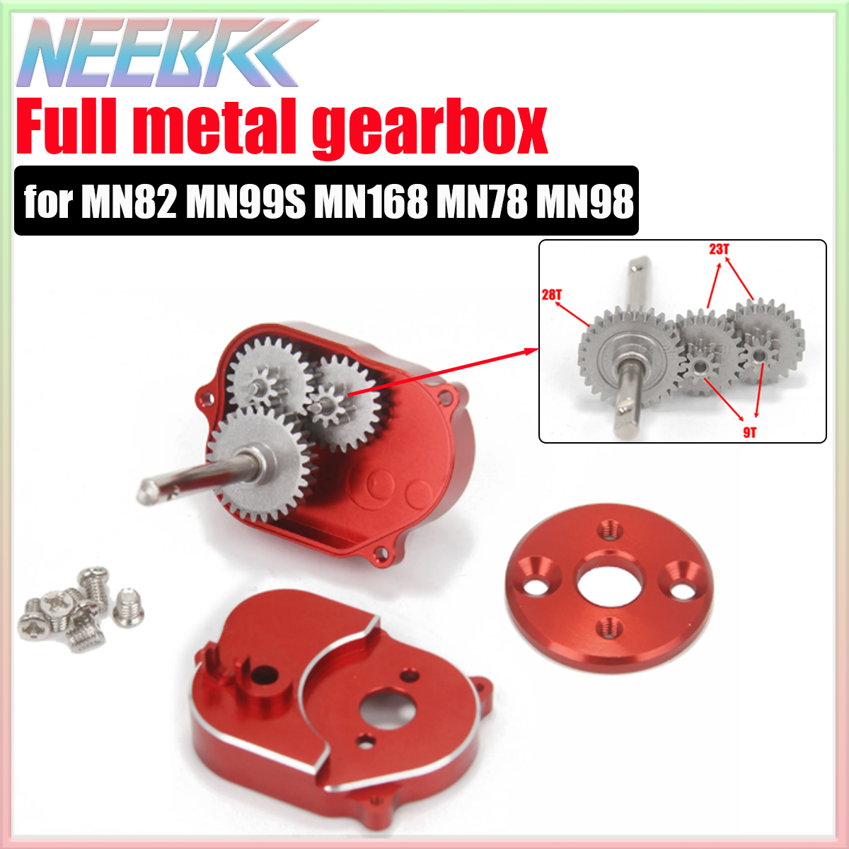 Full Metal Transmission Gearbox for 1/12 RC Crawler Car MN82 MN99S MN168 MN78 MN98 LC79 280 370 Brushled Motor Upgrade Parts