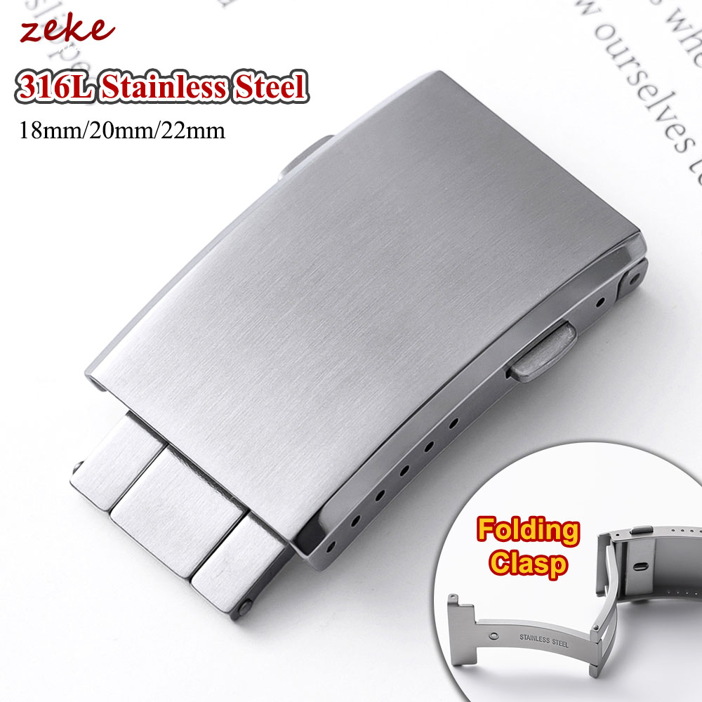 316L Solid Stainless Steel Buckle for 18mm 20mm 22mm Clasp Double Lock Button Luxury Diver Buckle Premium Metal Clasp