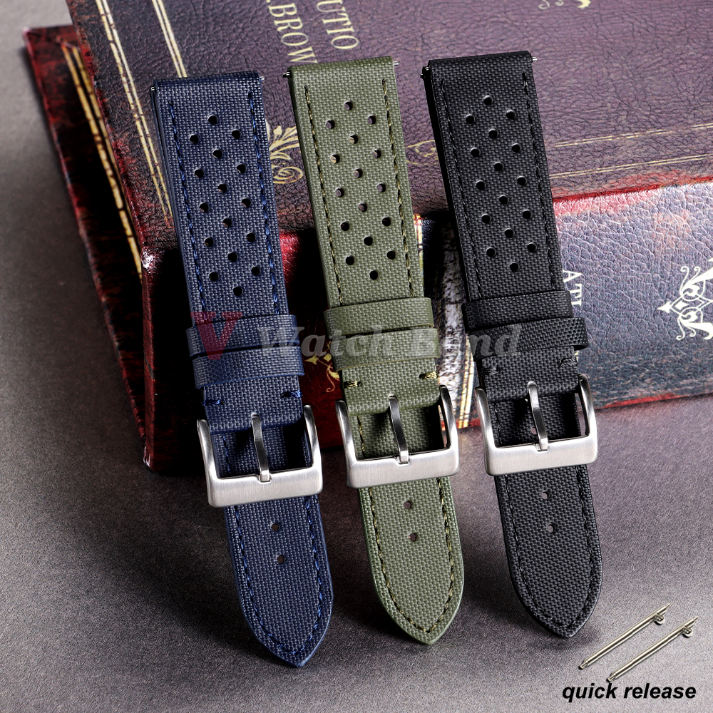 Sailcloth Watch Strap Two-Sided Nylon Watch Band 20mm 22mm for Omega for Seiko Divers Quick Release Sport Belt For Men Business