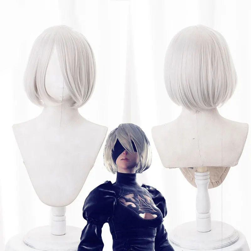 NEW High quality YoRHa No.2 Type B 2BYoRH 2A 9S 2B Cosplay Wig NieR:Automata Costume Play Wig
