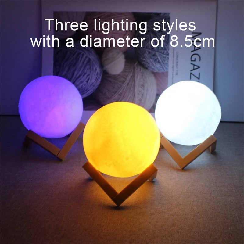 Atmosphere Lamp Ins Style LED Homestay Internet Celebrity Moon Light Atmosphere Bedside Lamp Starry Sky Touch Pat Moon Lamp