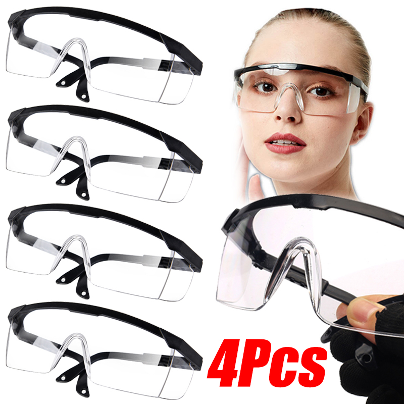 2PCS Work Safety Anti-Splash Eye Protection Goggles Glass Windproof Dustproof Waterproof Protective Glasses Cycling Goggles