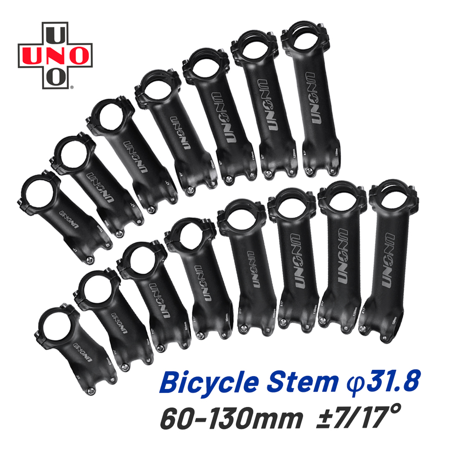 UNO Ultra Light Bike Stem 7 17 Degree MTB Road Bike Adjustable Handlebar 60/70/80/90/100/110/120/130mm MTB Bike Power Parts