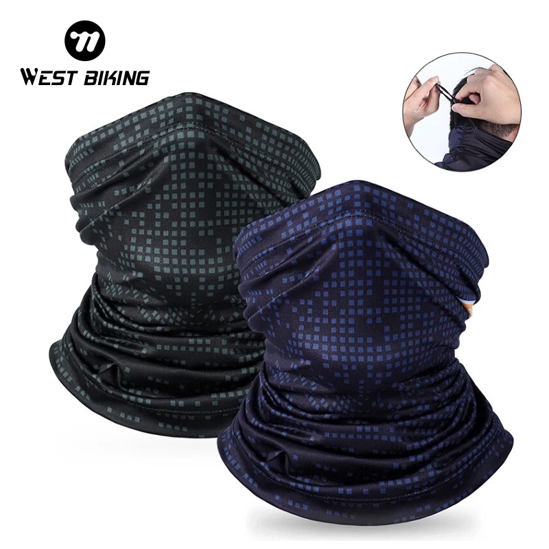 WEST BIKING Breathable Ice Silk Neck Gaiter UPF 50+ High Elasticity Anti-UV Cycling Headwear for Cycling Hiking Fishing