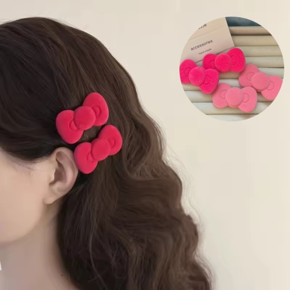 2/4pcs Sweet Pink Bow Star Hairpin for Girls Women Y2k Korean Style Heart Hair Clip Barrette Side Clip Headwear Hair Accessories