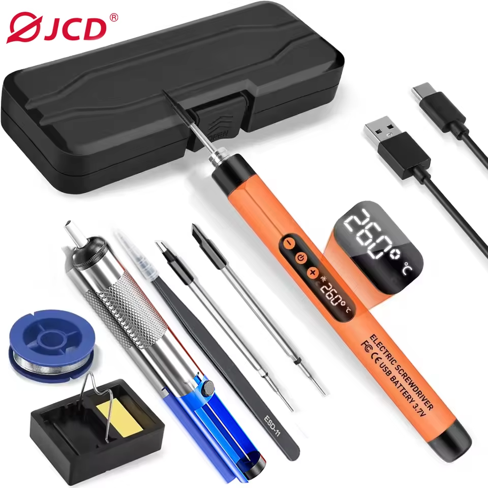 USB Soldering Iron Kit LED Digital Mini Wireless 300-450°C Adjustable Temperature 1000mAh Rechargeable Battery Solder Iron Tools