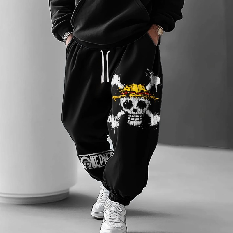 2026 Trendy ONE PIECE Anime Genuine Peripheral Sports Pants Summer Men's New Loose Casual Japanese Harajuku Pants
