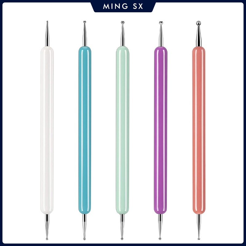 5 Pcs/set Nail Art Dotting Pen Crystal Beads Handle Dual-ended Drawing Painting Rhinestones Manicure Tools pen gpt
