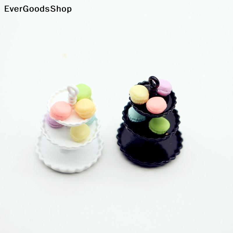 New 1Pcs Dollhouse Mini Cake Tray Model Simulation Miniature Cake Stand Ornament Toys Scene Decoration Doll House Accessories