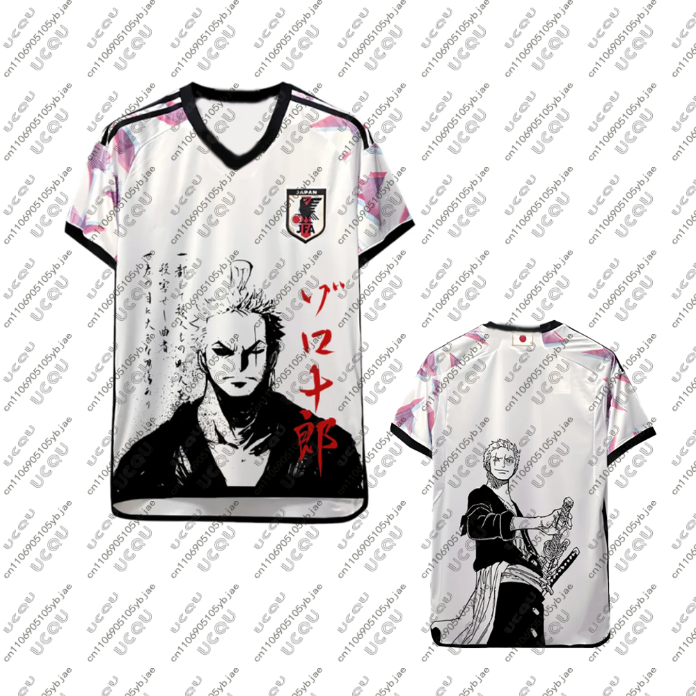 Summer Y2k Anime Football Jersey Soccer Boys Male Tee Top Breathable T Shirts Men Casual Sportswear One Piece Japan Zoro