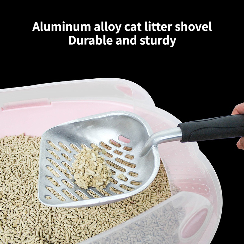 Cat Litter Shovel, Pet Cleaning and Picking Tool, Metal Long Handled Cat Manure Spoon, Large Cat Manure Box, Easy To Clean