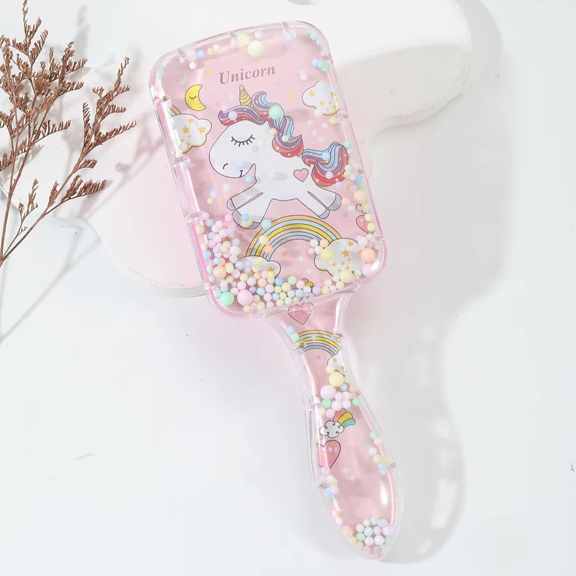 Cartoon transparent square straight hair comb, scalp massage and foam plastic comb For Hair Accessories