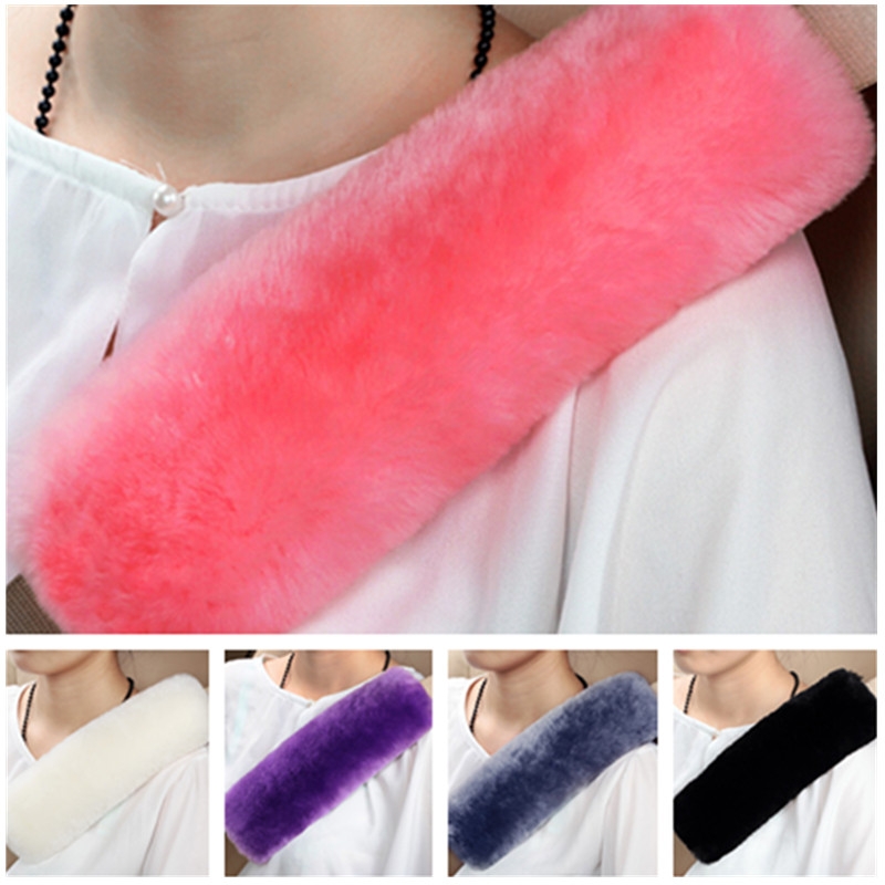1PC Car Seat Belt Cover Car Seat Cover Sets for Women Baby Safety 8 Colors Pink Car Accessories Interior Soft Seatbelt Cover