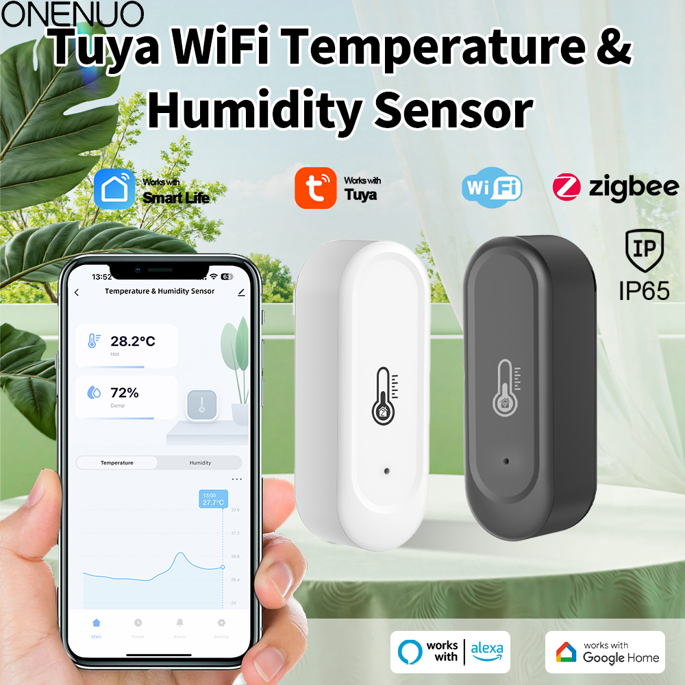 IP65 Zigbee or WiFi Temperature Humidity Sensor Waterproof Outdoor Hygrometer Thermometer Work With Tuya Alexa