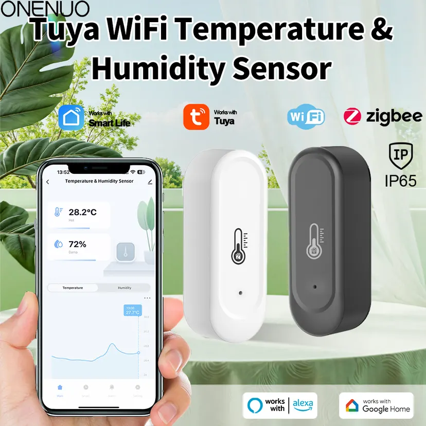 IP65 Zigbee or WiFi Temperature Humidity Sensor Waterproof Outdoor Hygrometer Thermometer Work With Tuya Alexa