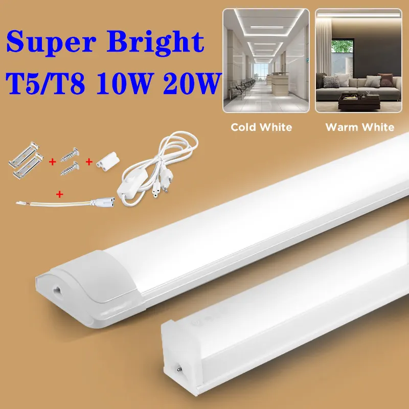2026 NEW Tube LED Bar With Plug Lamp Home Indoor Light Strip High Brightness Linear Lighting Bedroom Kitchen Home Cabinet Led
