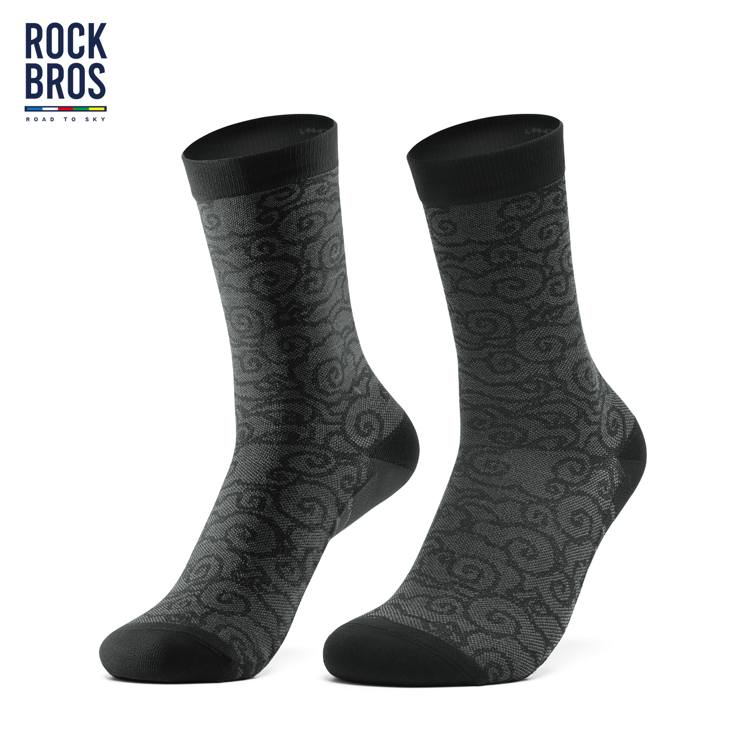 ROCKBROS Quick-Dry Cycling Socks Men Women, Breathable Anti-Odor Bike Socks for Long Distance Riding, Comfortable & Durable