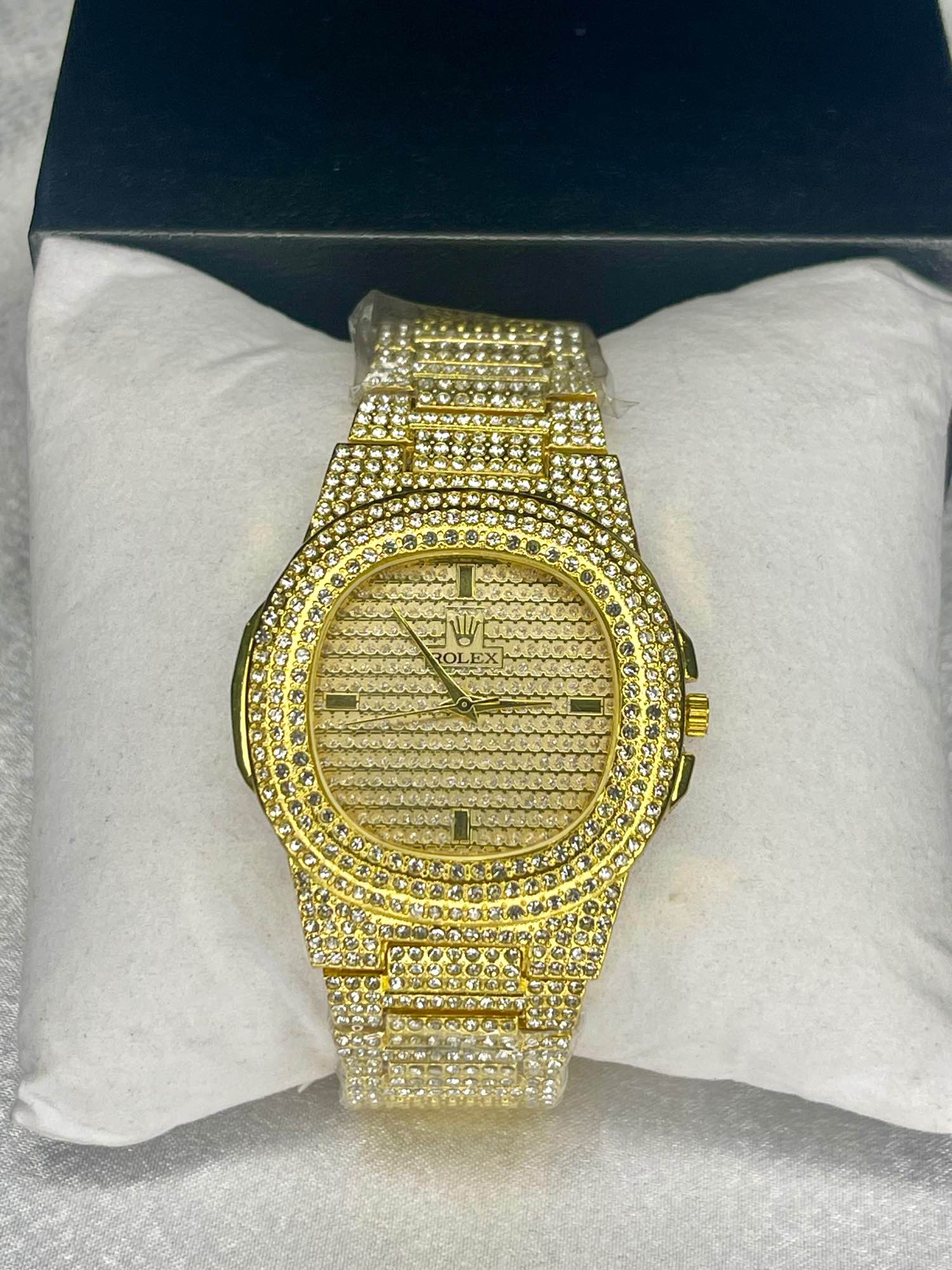 Unisex Golden Color Ice Watch