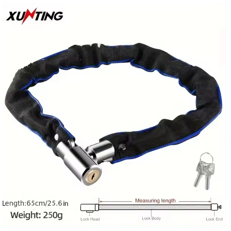Xunting Bike Chain Lock with Weight and Stronger Security, Anti-Theft Bicycle Lock for Road Mountain Bikes