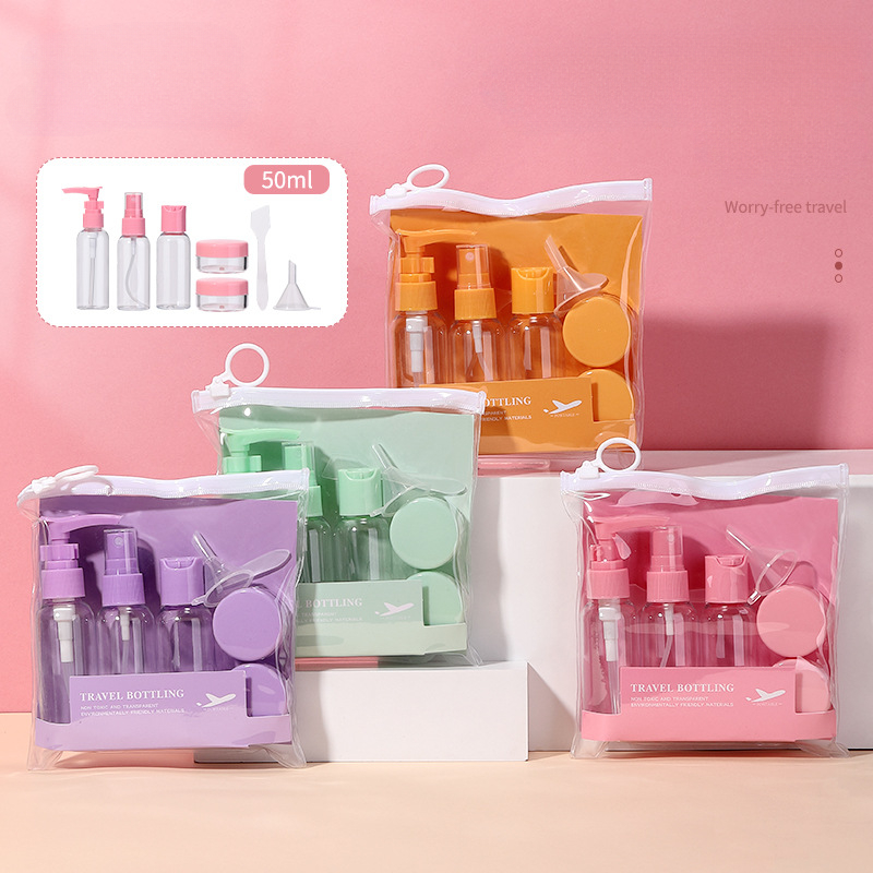 7Pcs 50ml Travel Refillable Bottles Perfume Bottle Glass Shampoo Bottle Dropper Bottle Cosmetic Containers Spray Bottle PET